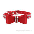 Venta caliente de lujo de lujo Bowtie Rhinestone Dog Collar